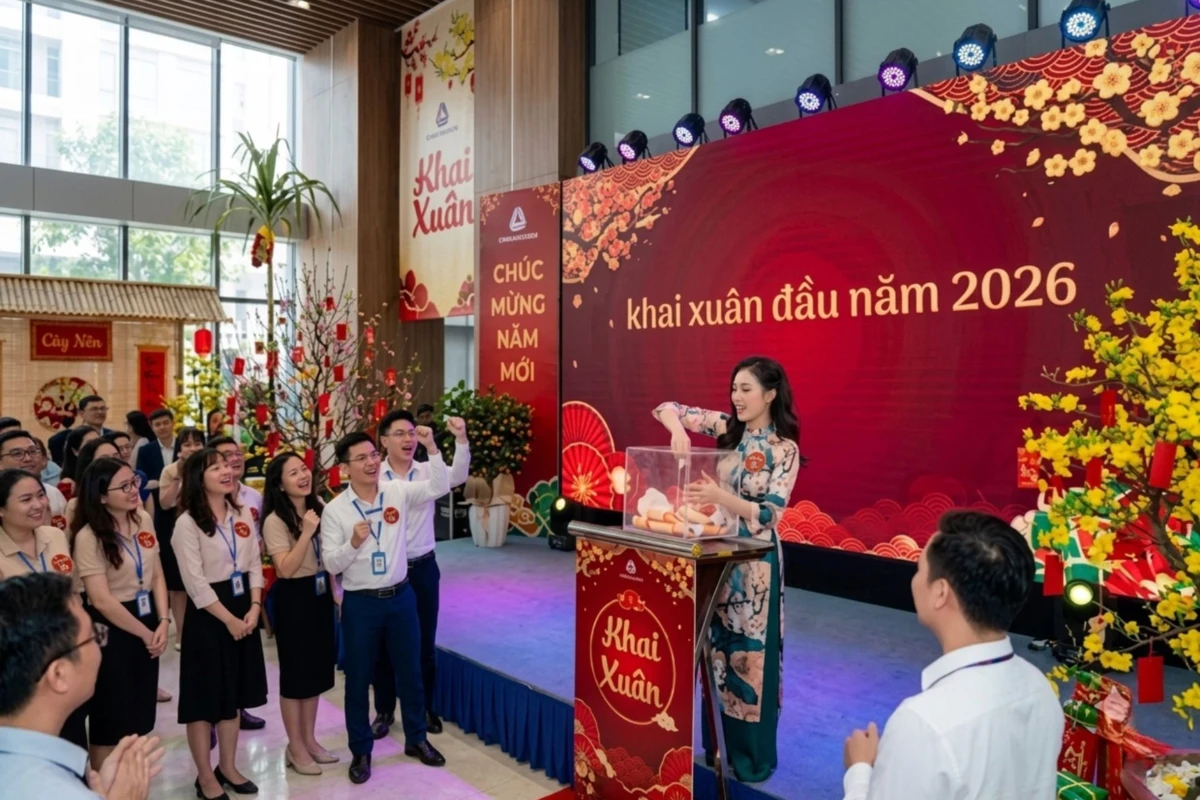 Lễ khai xuân với hoạt động bốc thăm may mắn rộn ràng của nhân viên