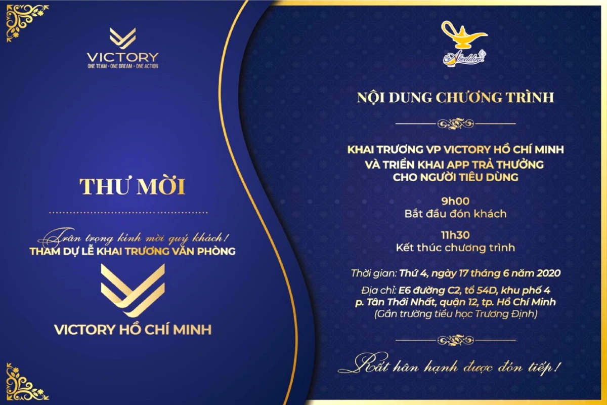 Thiệp mời khai trương văn phòng với thiết kế và màu sắc đồng bộ nhận diện thương hiệu