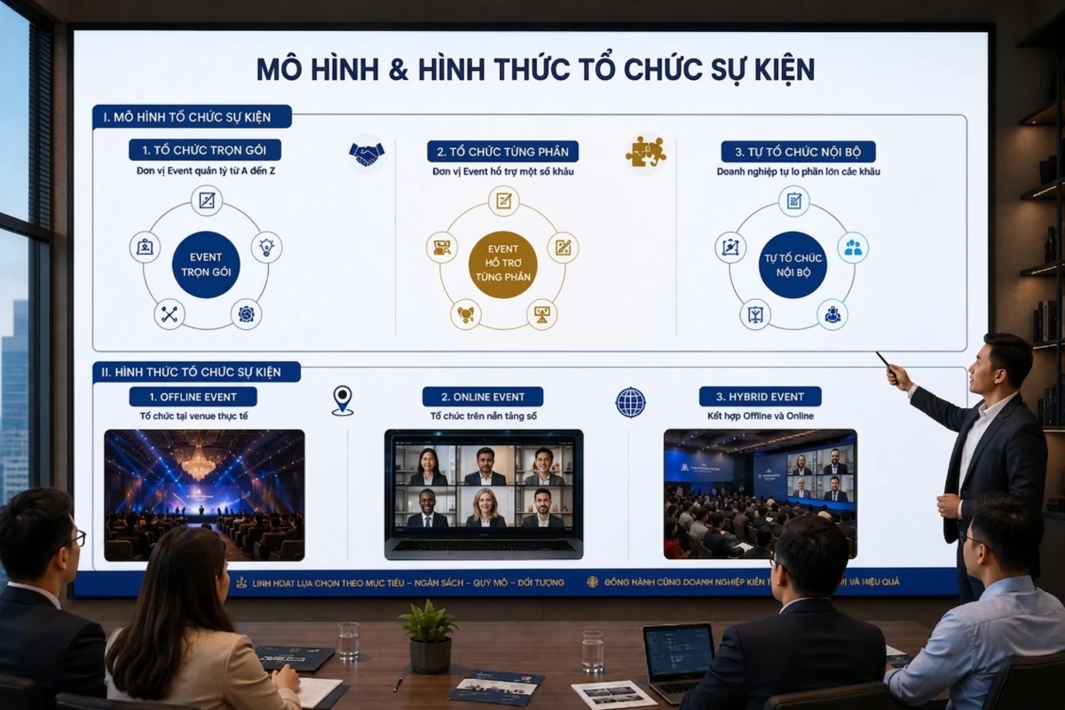 Hình ảnh sơ đồ mô hình và hình thức tổ chức sự kiện 
