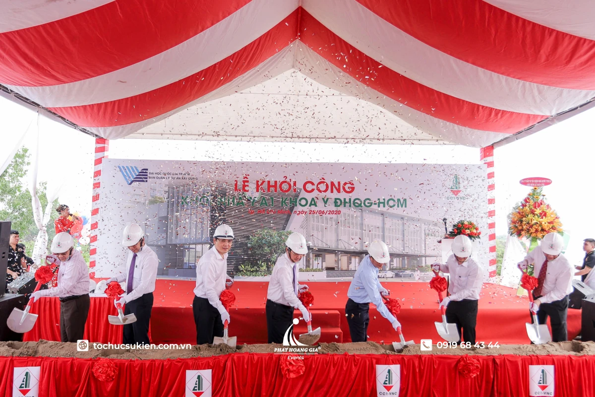 PHG triển khai dịch vụ cho thuê hiệu ứng sân khấu tại lễ khởi công