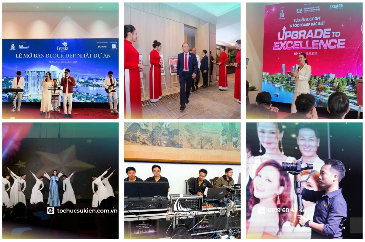 Hình ảnh tổng hợp các bộ phận nhân sự chuyên môn phối hợp vận hành chương trình từ dịch vụ cung cấp nhân sự sự kiện