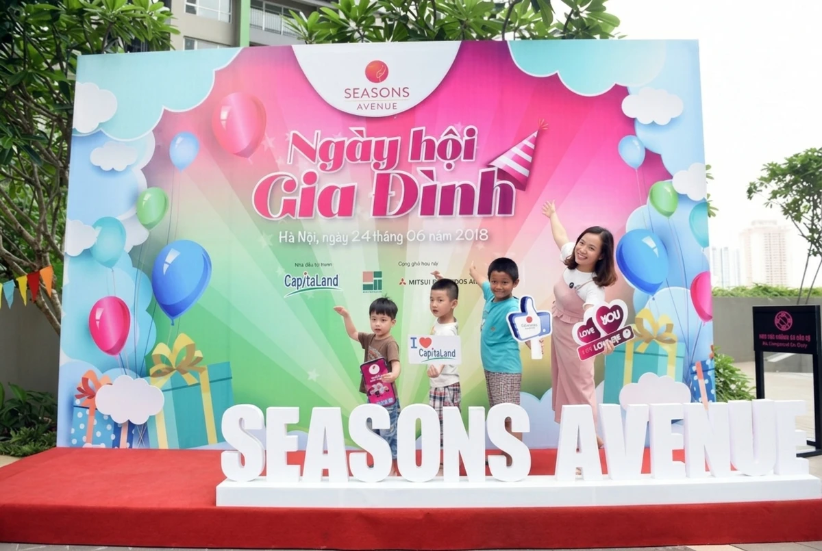 Góc check in của gia đình khi tham gia ngày hội family day