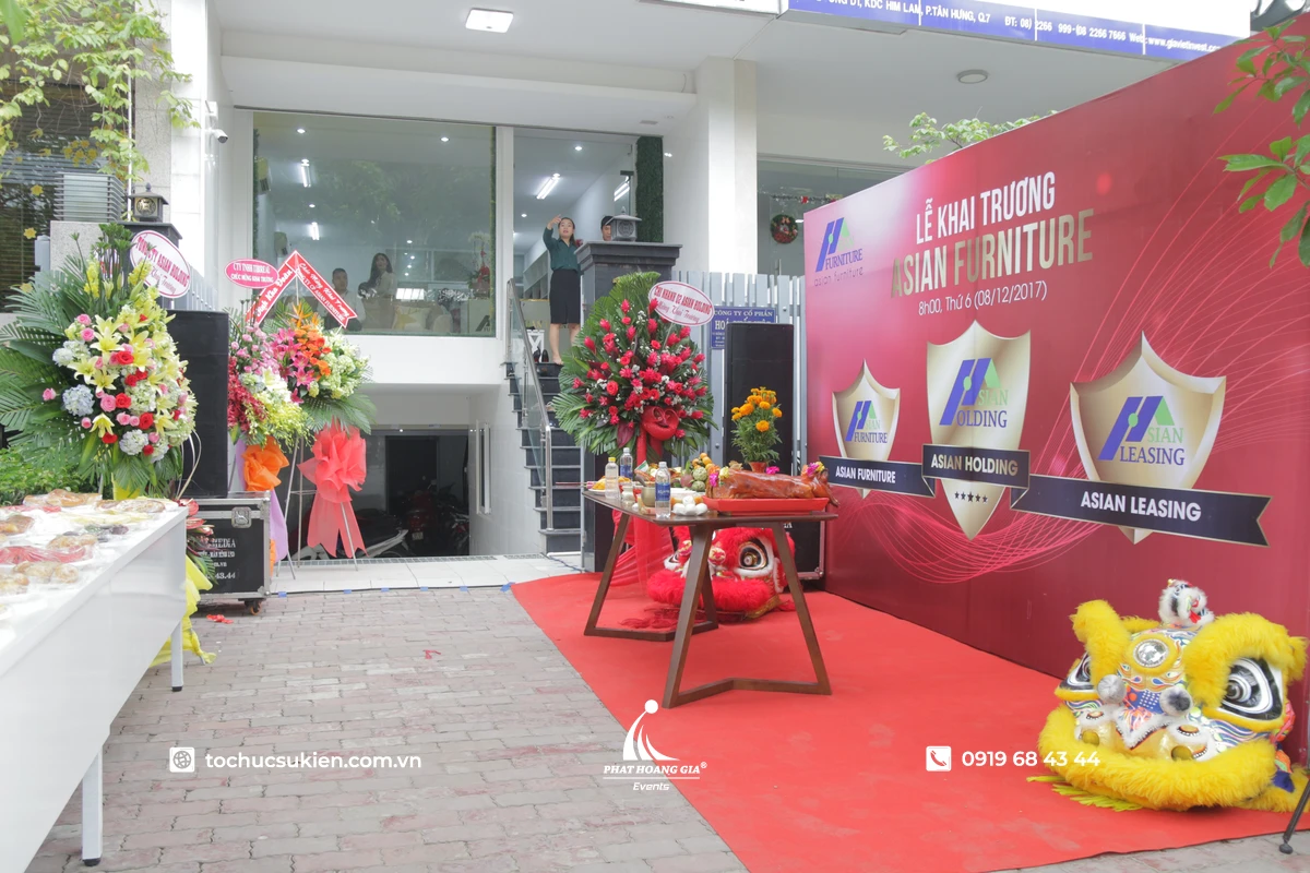 Toàn cảnh vị trí đặt mâm cúng khai trương tại sự kiện
