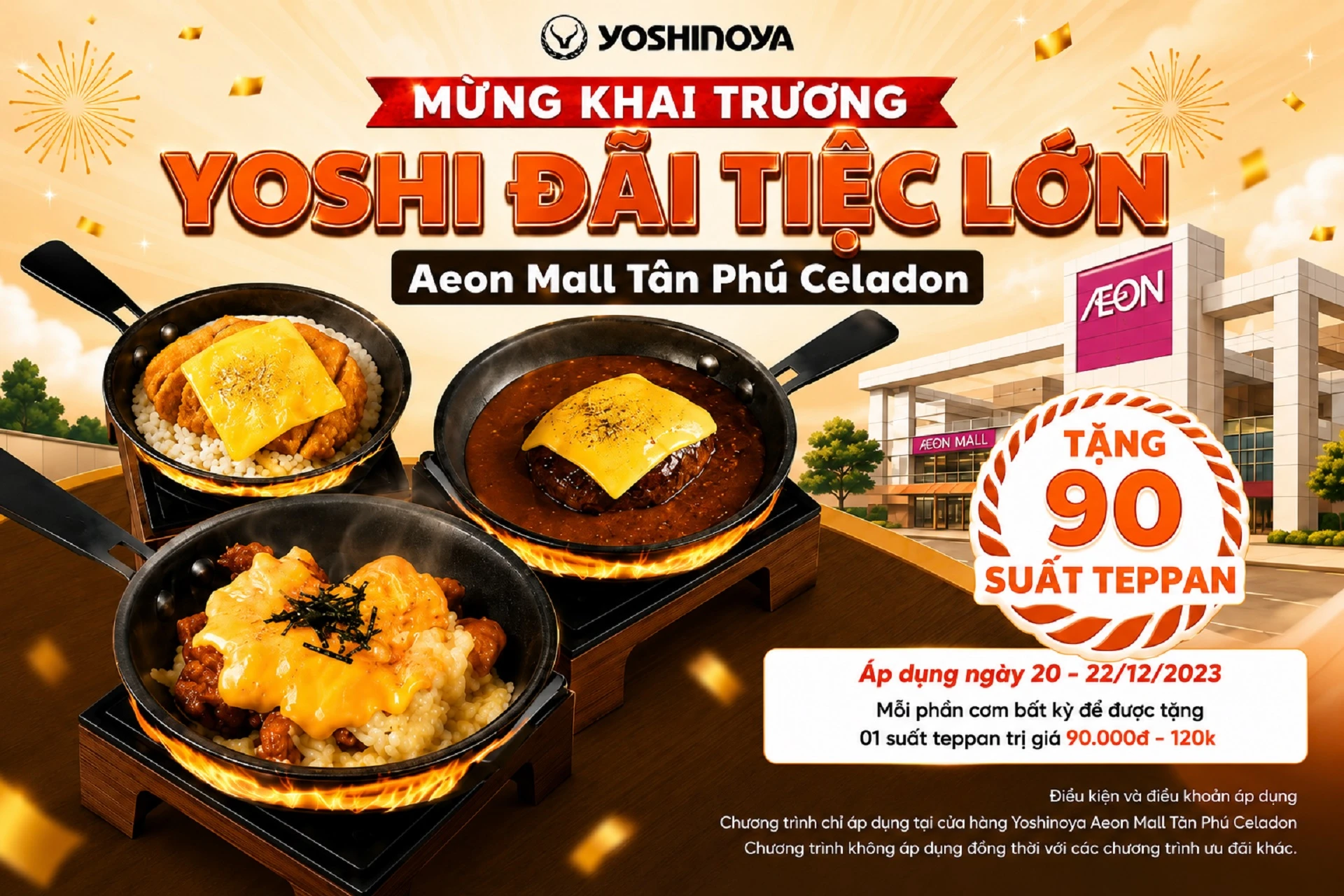 Poster khai trương khuyến mãi minh họa đầy đủ các thành phần của một poster quảng cáo chuẩn