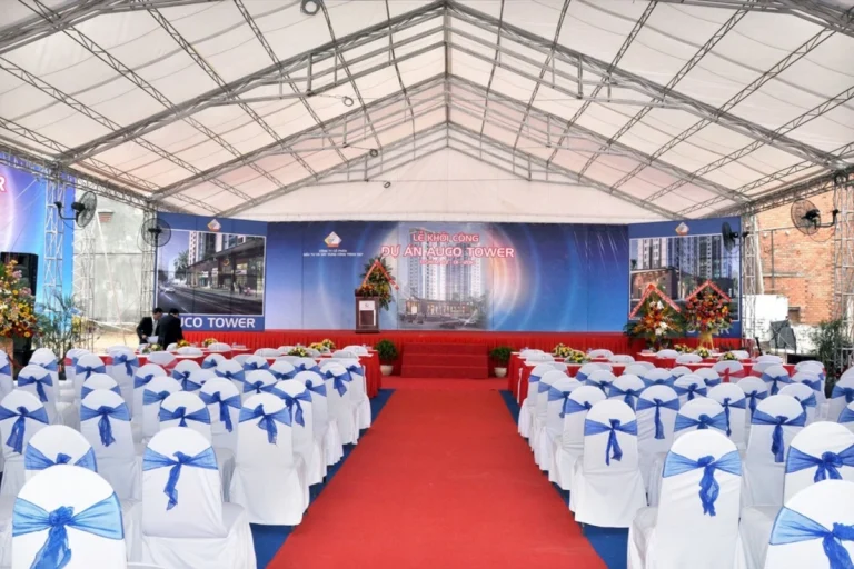 Rạp sự kiện: phân loại, kích thước và cách chọn cấu hình