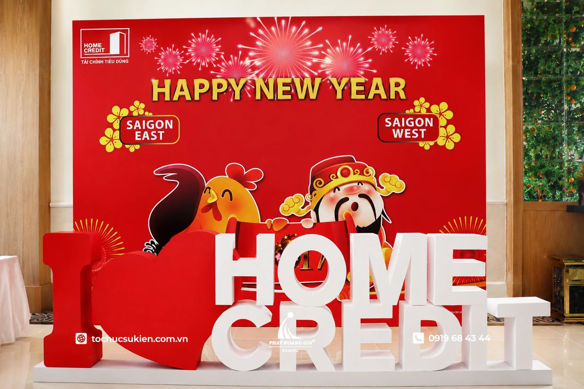 Khu vực check-in nổi bật trong tiệc tân niên công ty