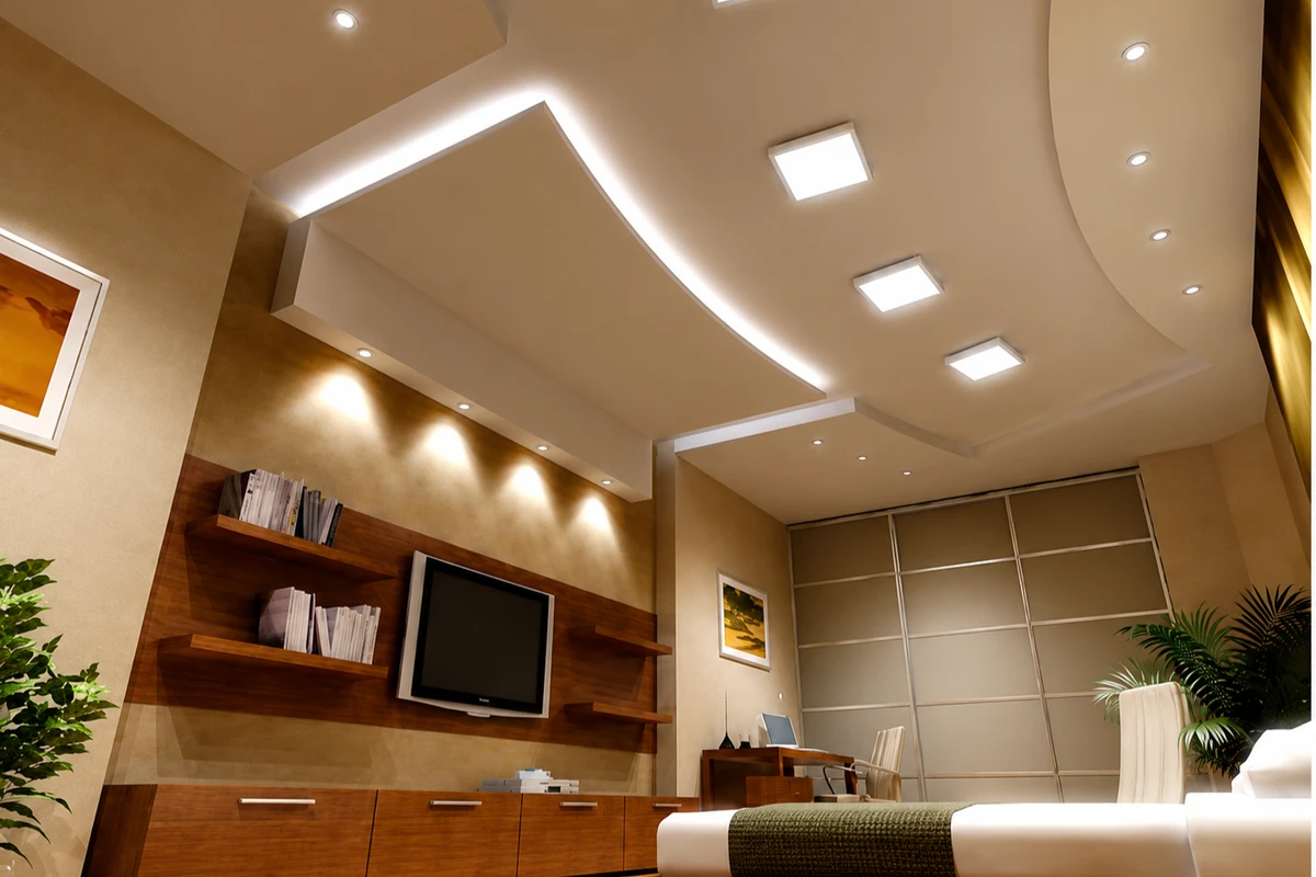 Hệ thống đèn LED âm trần được thi công hiện đại, mang lại không gian sang trọng và ấm cúng cho ngôi nhà