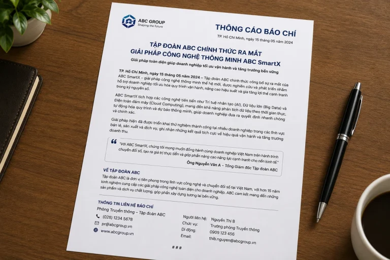 Thông cáo báo chí là gì? Cấu trúc, mẫu và lưu ý khi viết