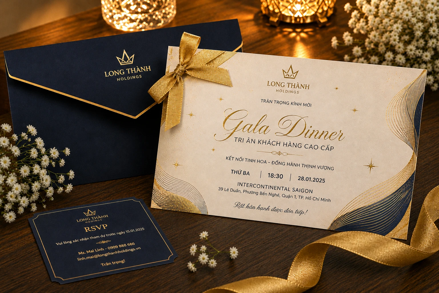 Mẫu thiệp mời gala dinner tri ân khách hàng cao cấp