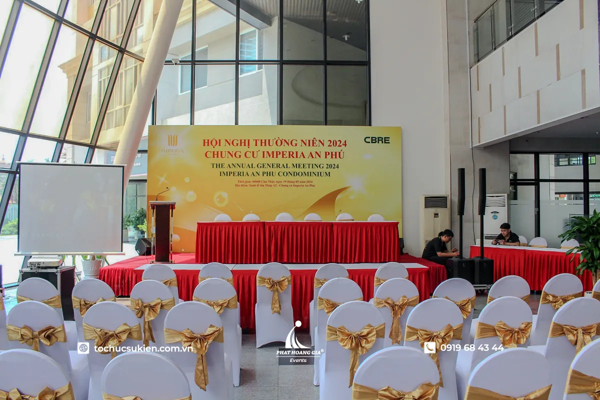 Backdrop hội nghị thường niên chung cư